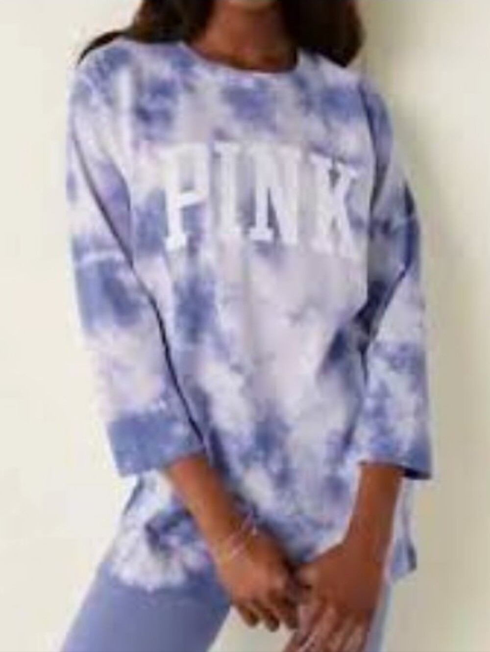 PINK Tie-Dye Long Sleeve Tunic Top - Lavender Blue